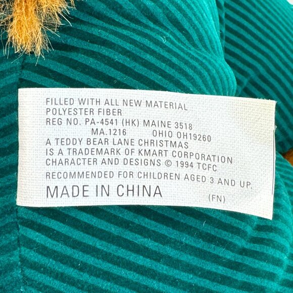 Vintage Kmart Teddy Bear Lane Christmas Bear 1994 Limited Edition Plush Toy 20" - Picture 10 of 14